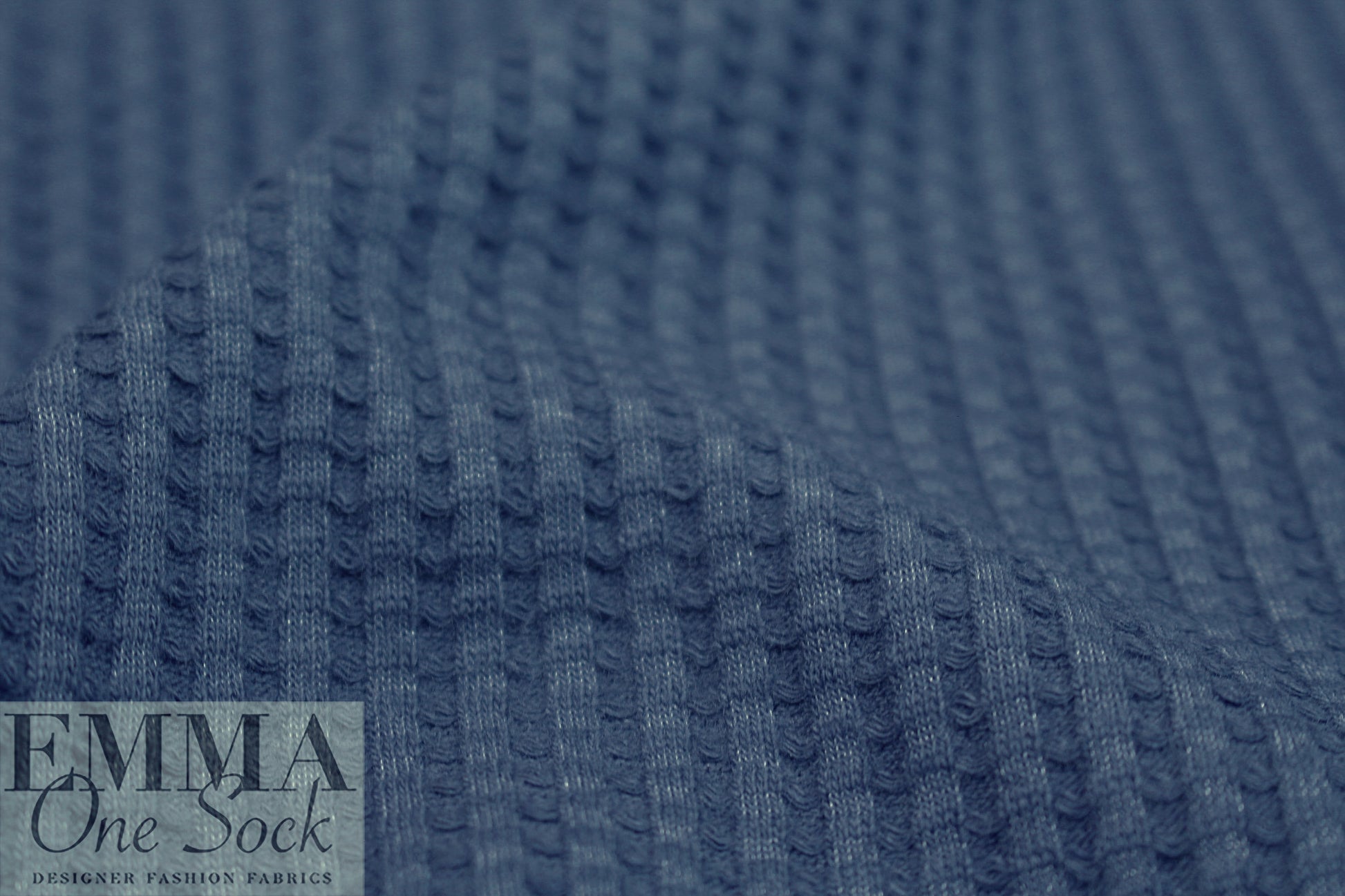 Dutch cotton waffle knit - marine - Oeko-Tex certified 2.5 yds