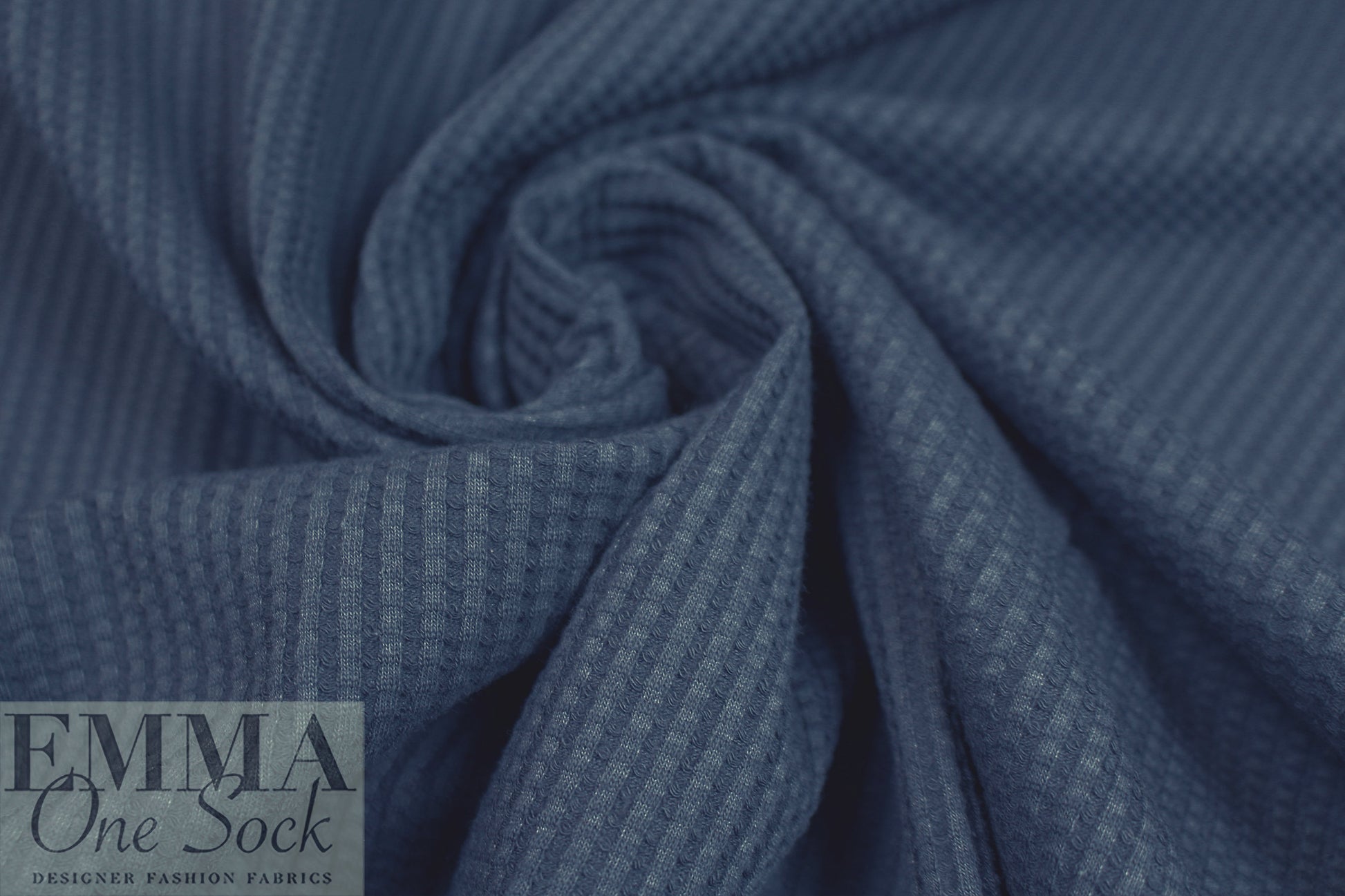 Dutch cotton waffle knit - marine - Oeko-Tex certified 1.125 yds