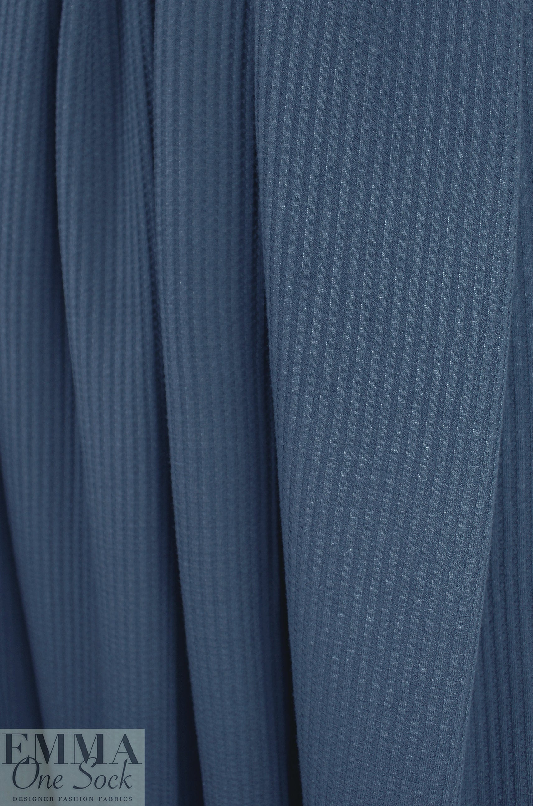 Dutch cotton waffle knit - marine - Oeko-Tex certified .75 yds
