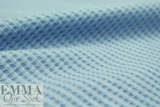 Dutch cotton waffle knit - dusty blue - Oeko-Tex certified
