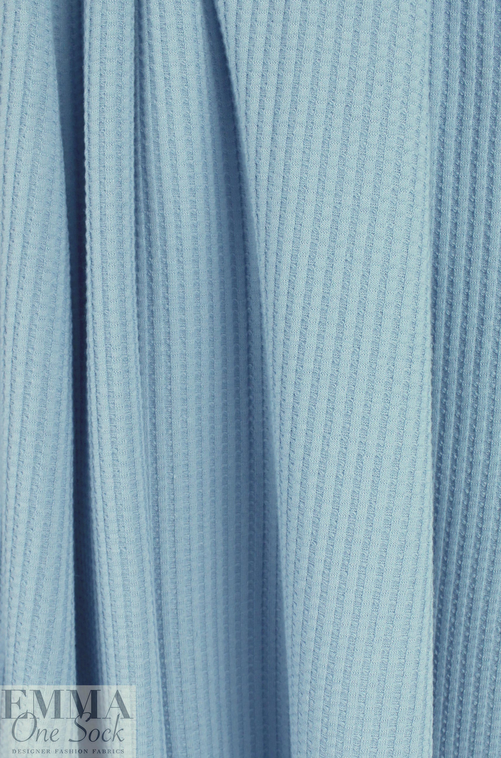 Dutch cotton waffle knit - dusty blue - Oeko-Tex certified 1.875 yd