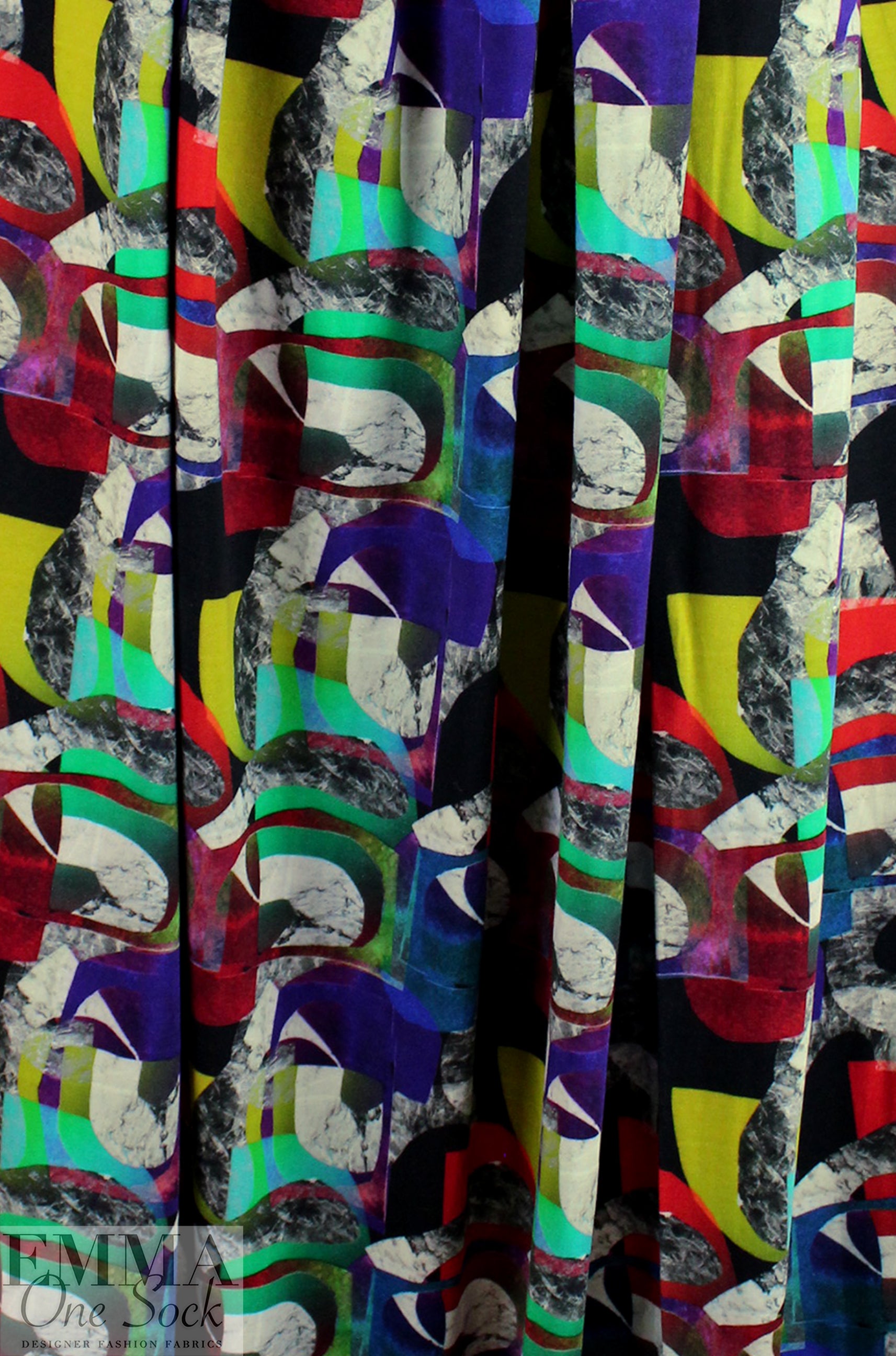 Dutch digital 'abstract cut-outs' cotton knit Oeko-Tex cert. 1.875 yd