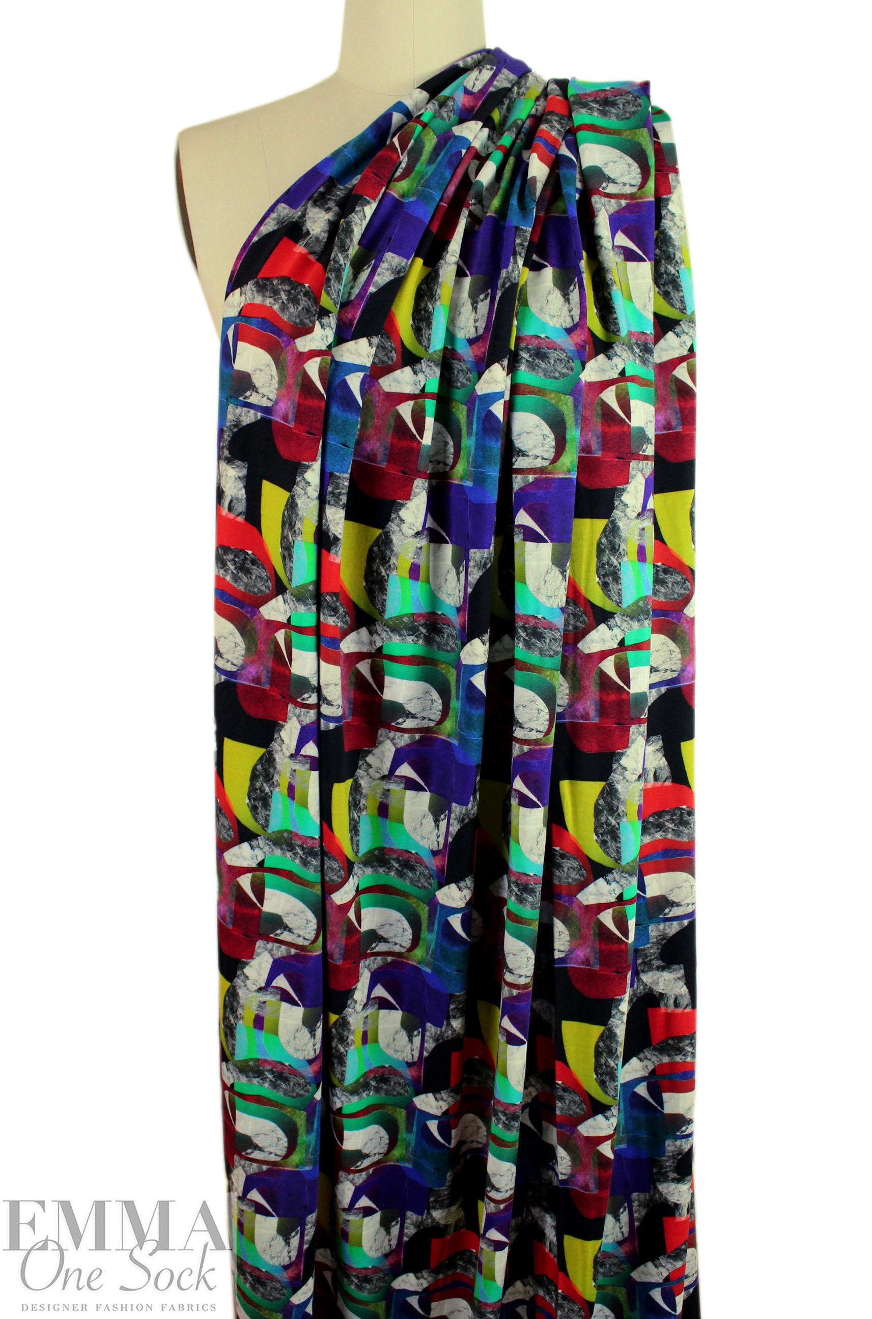 Dutch digital 'abstract cut-outs' cotton knit Oeko-Tex cert.