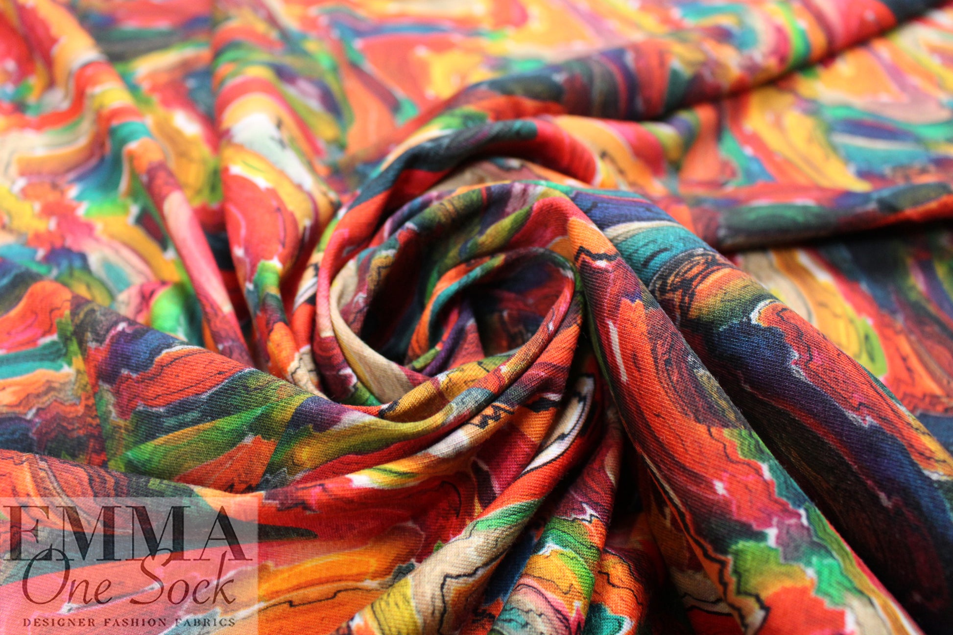 Dutch digital 'prismata' cotton knit Oeko-Tex cert.