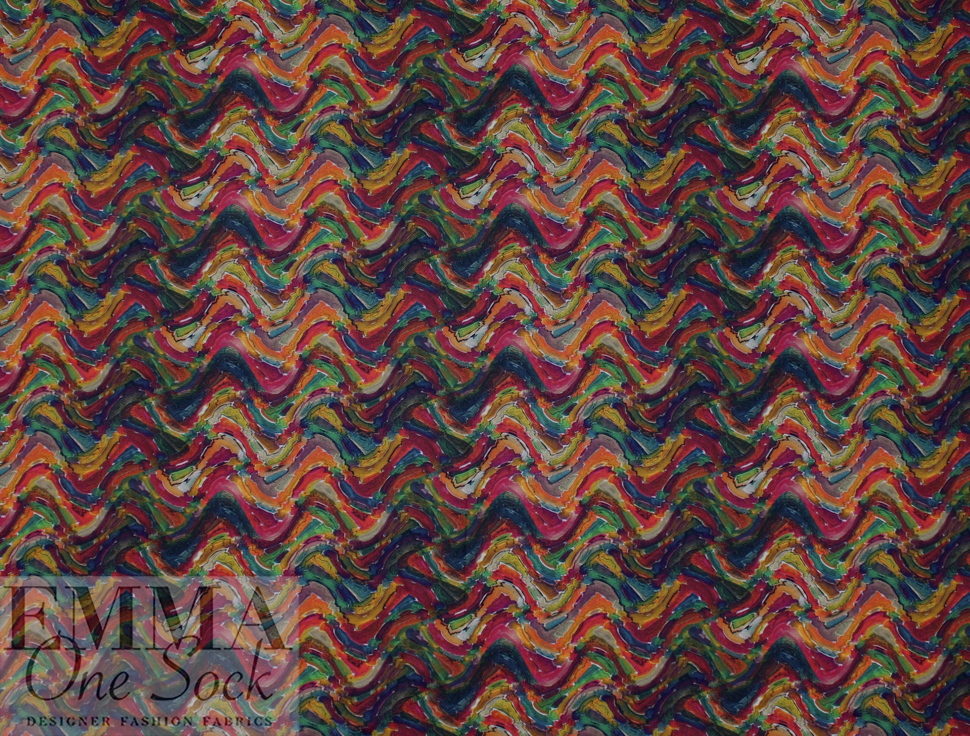 Dutch digital 'prismata 2' cotton knit Oeko-Tex cert. .5 yds
