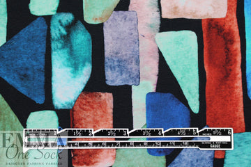 Dutch digital 'painted shapes 1' cotton knit Oeko-Tex cert. .75 yds