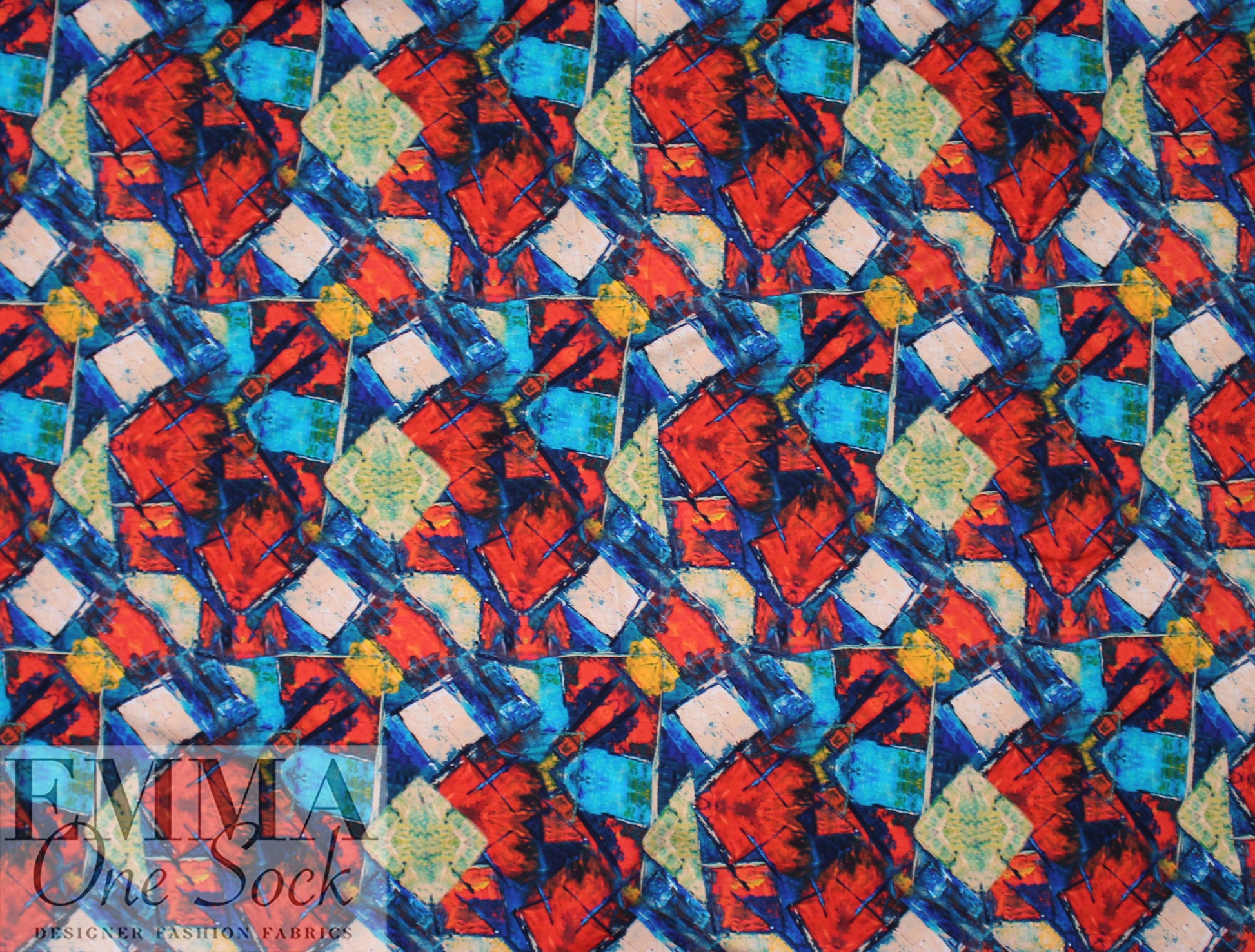 Dutch digital 'refraction action' cotton knit Oeko-Tex cert. .5 yds