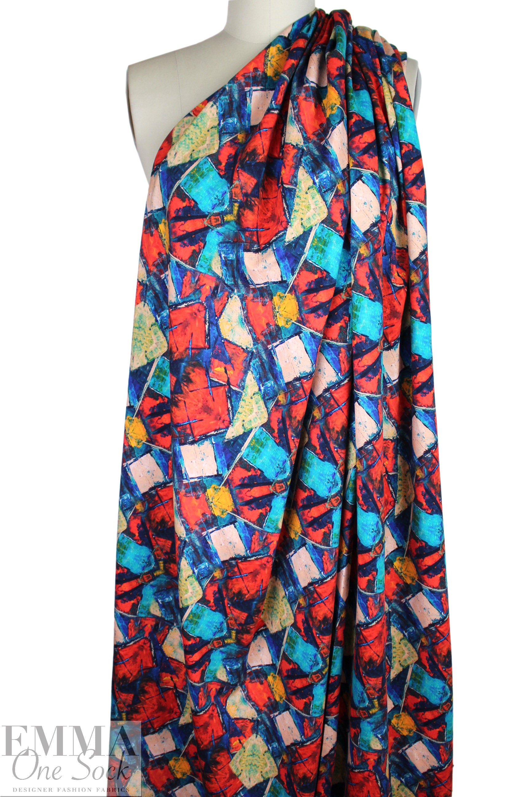 Dutch digital 'refraction action' cotton knit Oeko-Tex cert. .5 yds