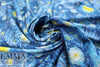 Dutch digital 'starry night' cotton knit Oeko-Tex cert. .5 yds