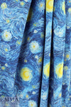 Dutch digital 'starry night' cotton knit Oeko-Tex cert. .5 yds