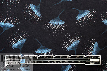 Dutch digital 'seeding flower' cotton knit Oeko-Tex cert. 1.125 yds