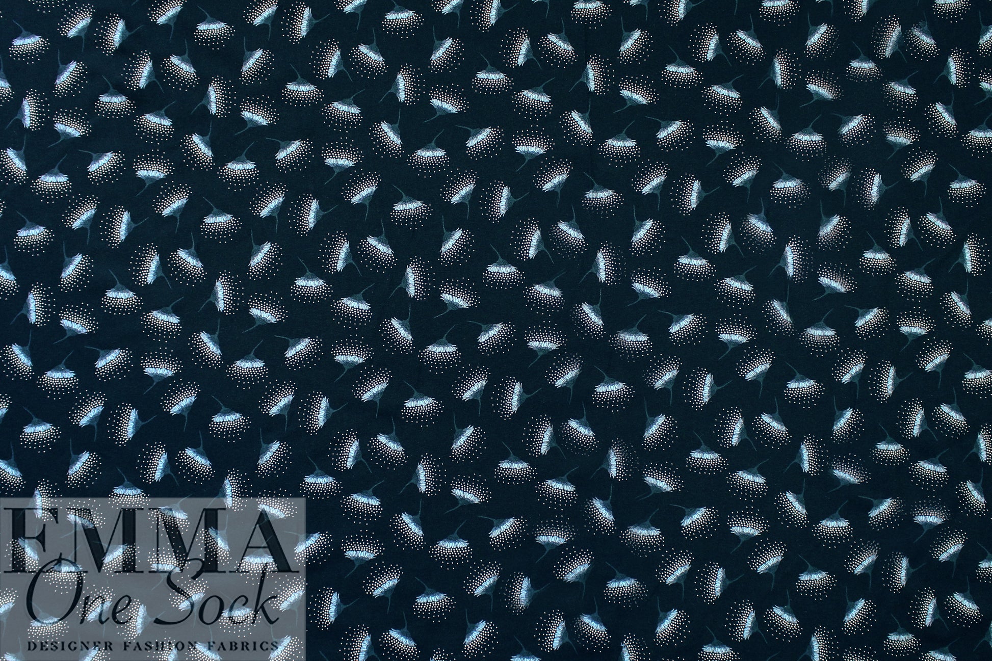 Dutch digital 'seeding flower' cotton knit Oeko-Tex cert. 1.375 yds