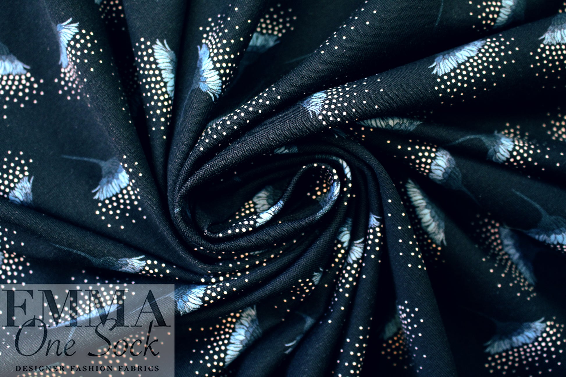 Dutch digital 'seeding flower' cotton knit Oeko-Tex cert. 1.375 yds