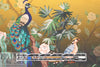 Dutch digital 'exotic aviary' cotton knit 2 Oeko-Tex cert. 1.5 yds