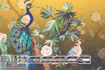 Dutch digital 'exotic aviary' cotton knit 2 Oeko-Tex cert. 1.5 yds