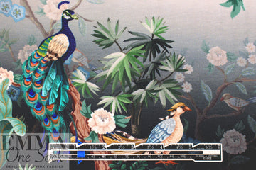 Dutch digital 'exotic aviary' cotton knit 1 Oeko-Tex cert. .5 yds