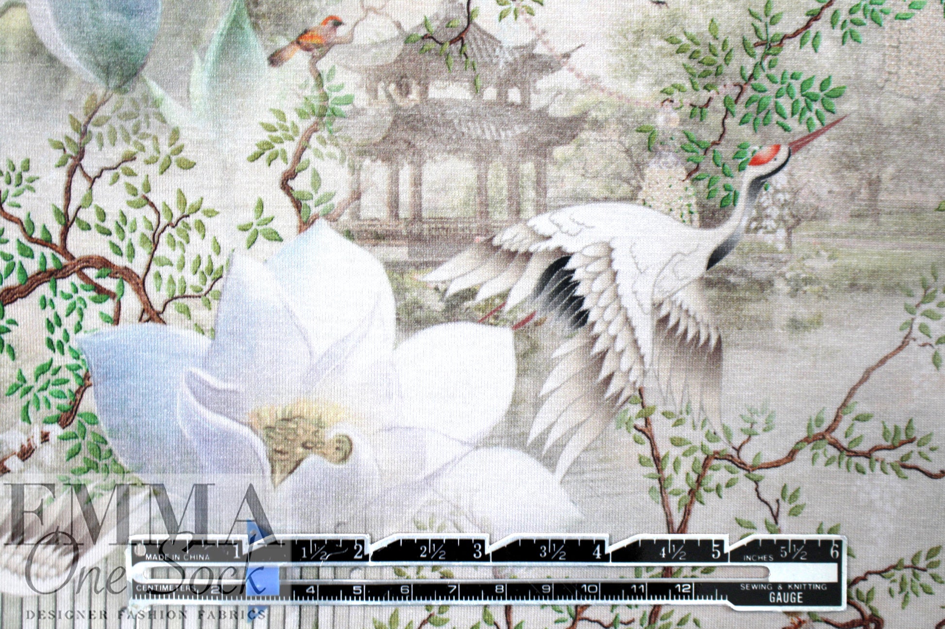 Dutch digital 'nature's serenity' cotton knit Oeko-Tex cert. 2 yds