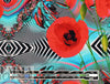 Dutch digital 'poppy illusion' cotton knit Oeko-Tex cert. .5 yds