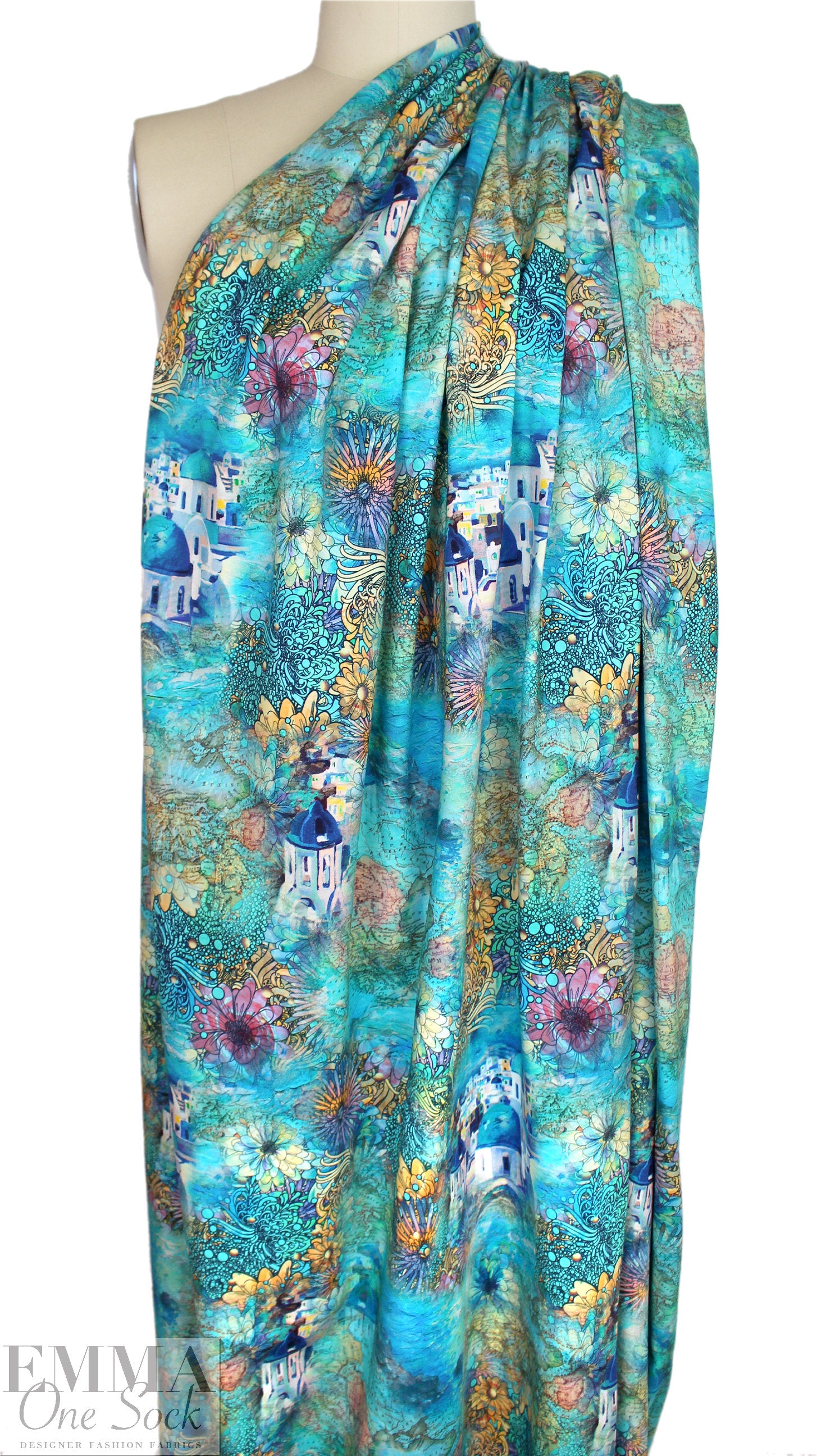 Dutch digital 'Greek fantasy' cotton knit Oeko-Tex cert. 1.75 yds