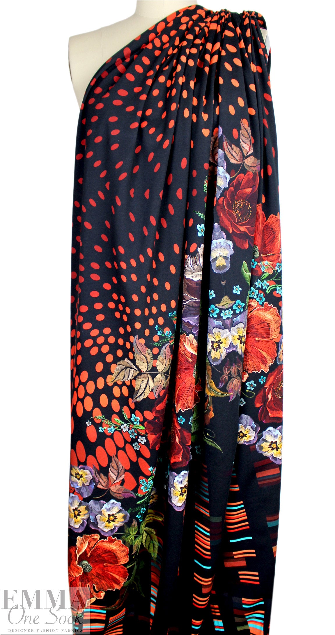 Dutch digital 'land of flowers' knit Oeko-Tex certified panel  2.2 yd