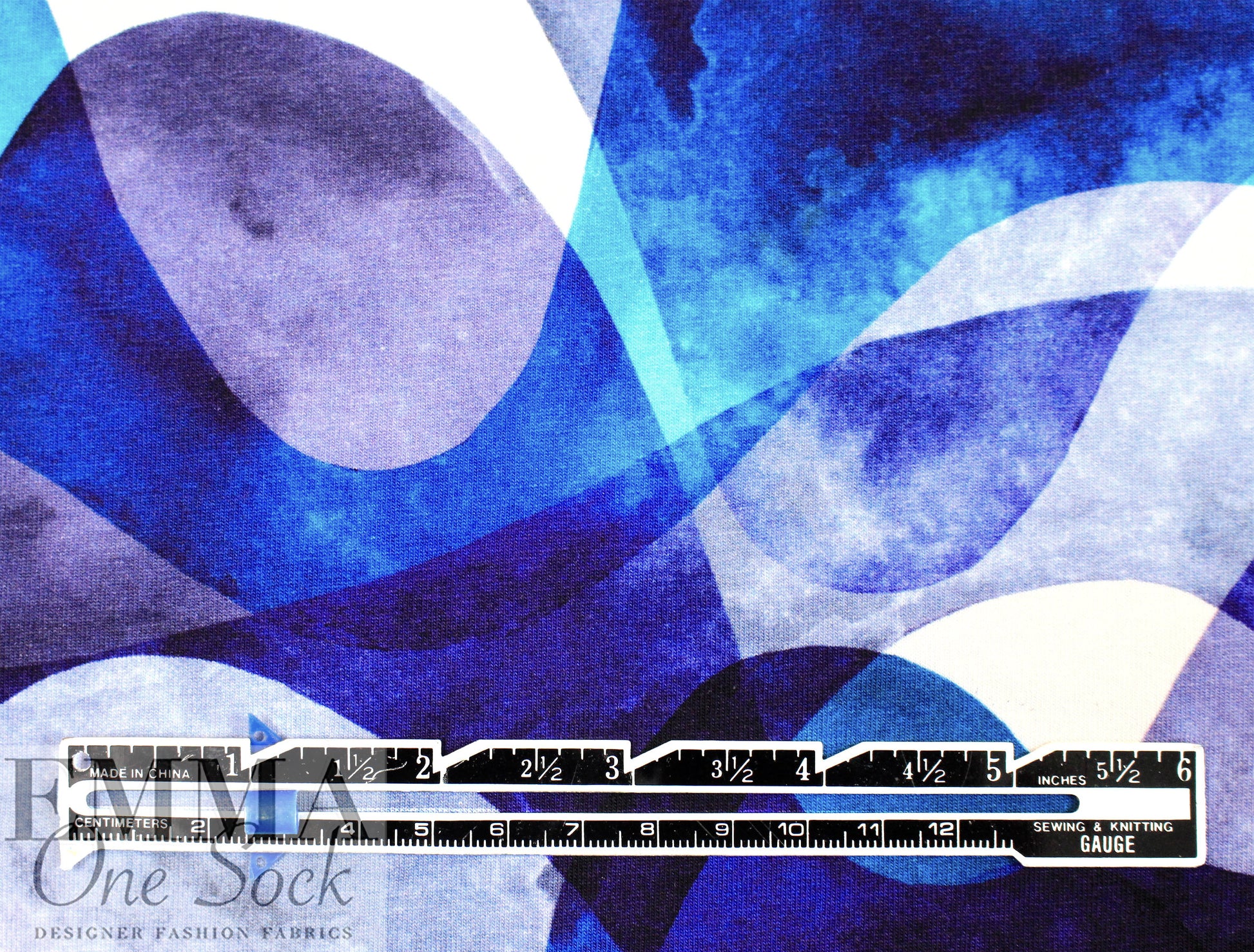 Dutch digital 'blue tide' cotton knit Oeko-Tex cert. .75 yds