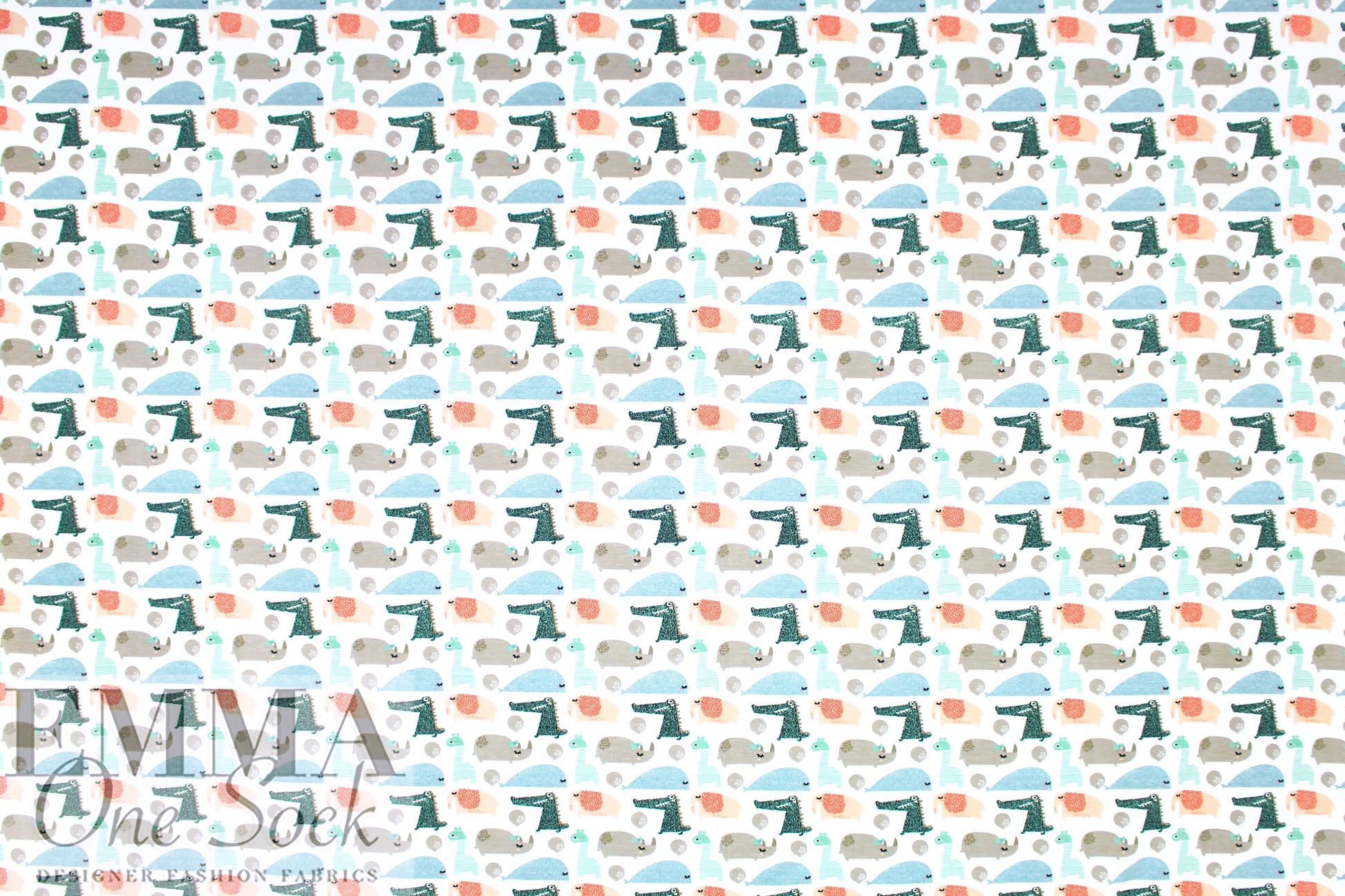 Dutch digital 'animal babies' cotton knit Oeko-Tex cert. 1.375 yd