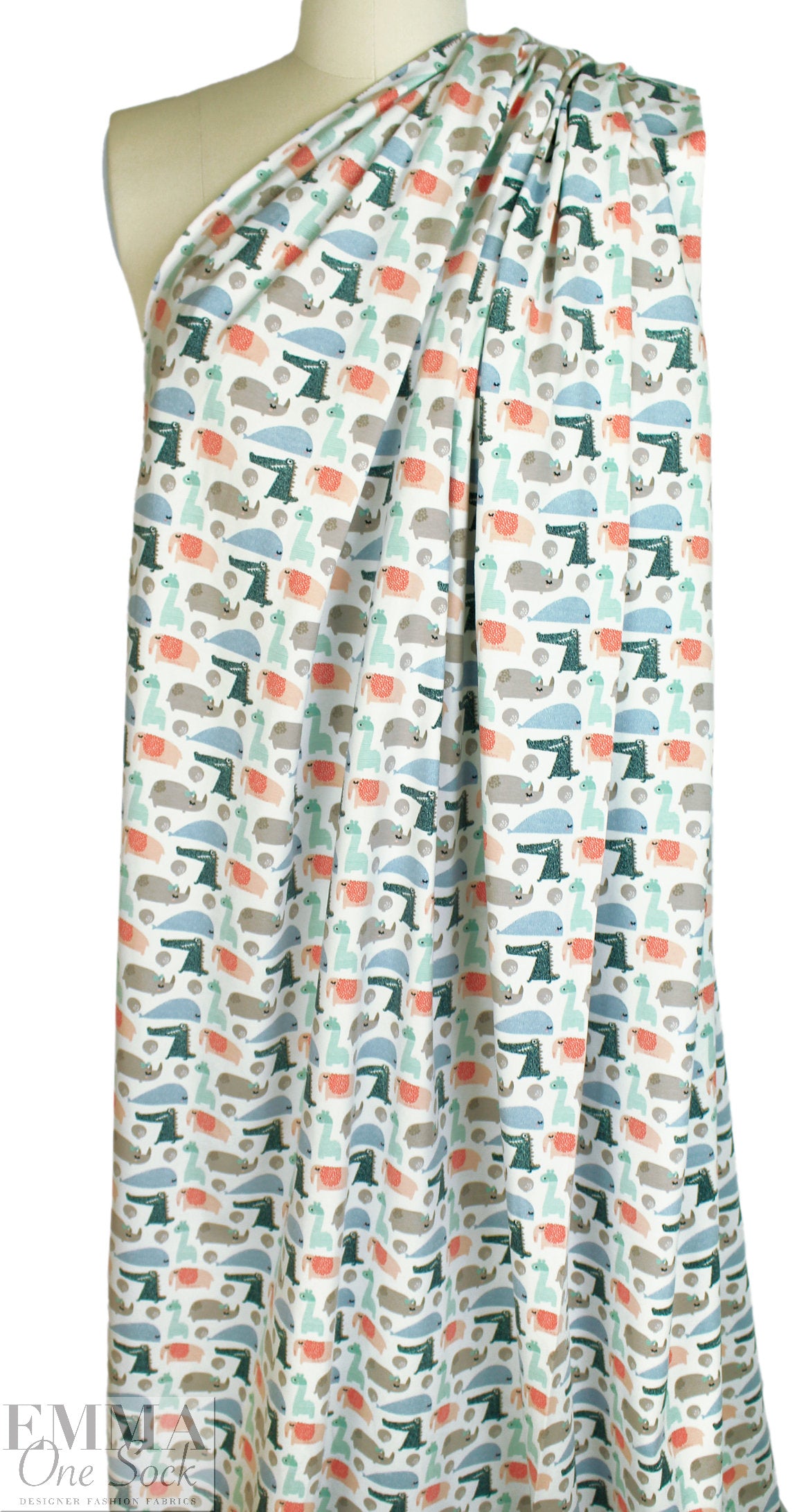 Dutch digital 'animal babies' cotton knit Oeko-Tex cert. 1.25 yd