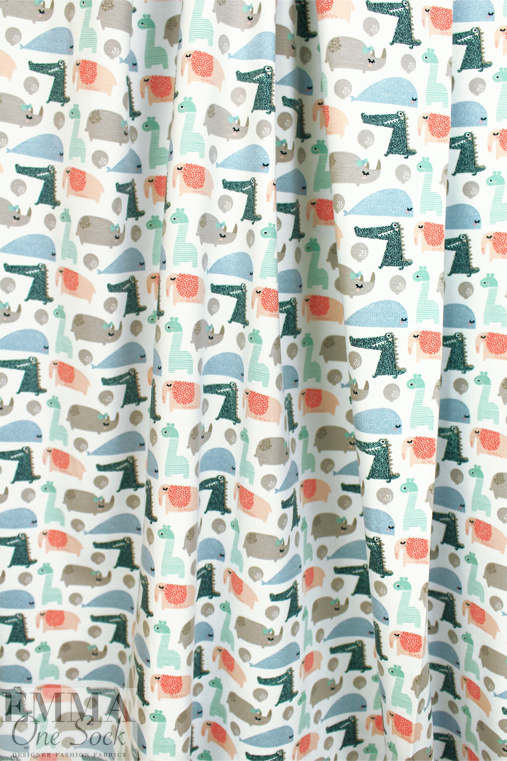 Dutch digital 'animal babies' cotton knit Oeko-Tex cert. 2 yds