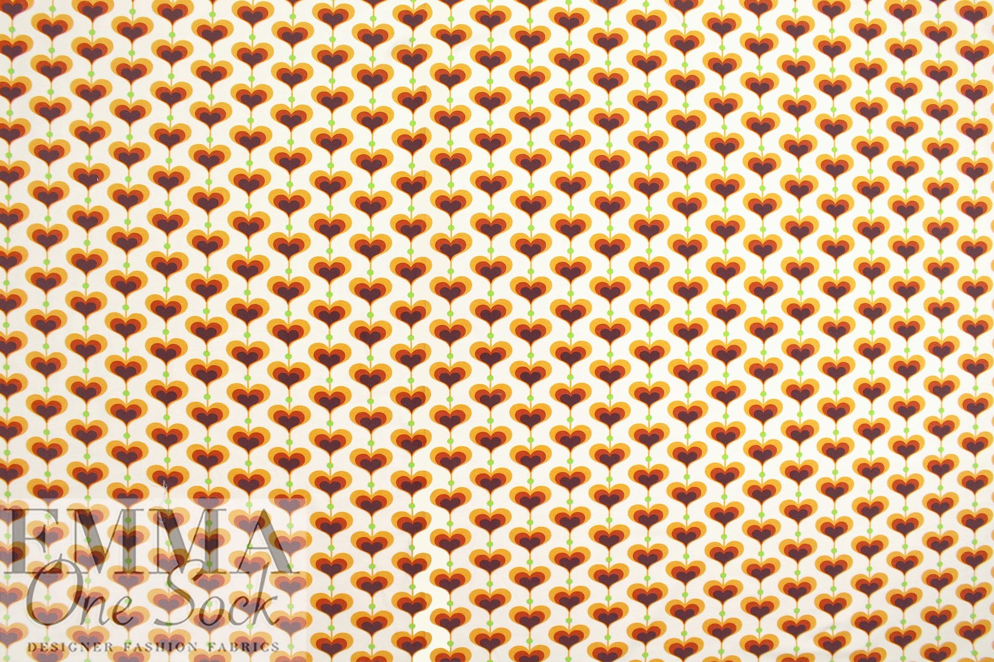 Dutch digital 'heart strings' cotton knit PROMO!  - pumpkin/cream .5 yds
