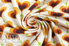 Dutch digital 'heart strings' cotton knit PROMO!  - pumpkin/cream .5 yds