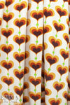 Dutch digital 'heart strings' cotton knit PROMO!  - pumpkin/cream .5 yds