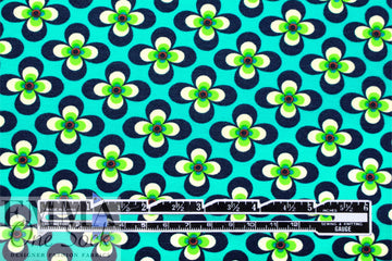 Dutch digital 'flower power' cotton knit Oeko-Tex cert. 1.125 yds