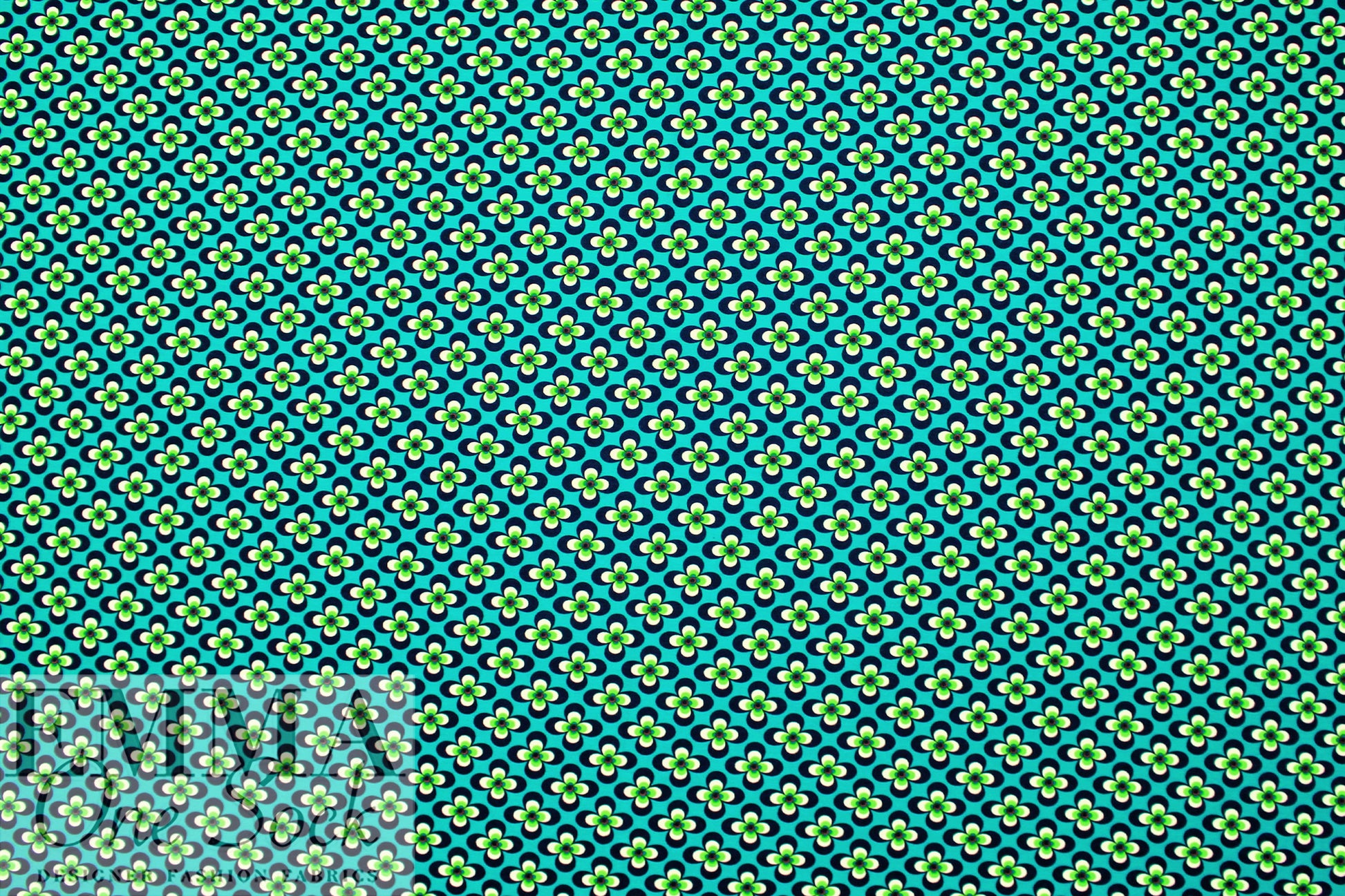 Dutch digital 'flower power' cotton knit Oeko-Tex cert. 1.125 yds
