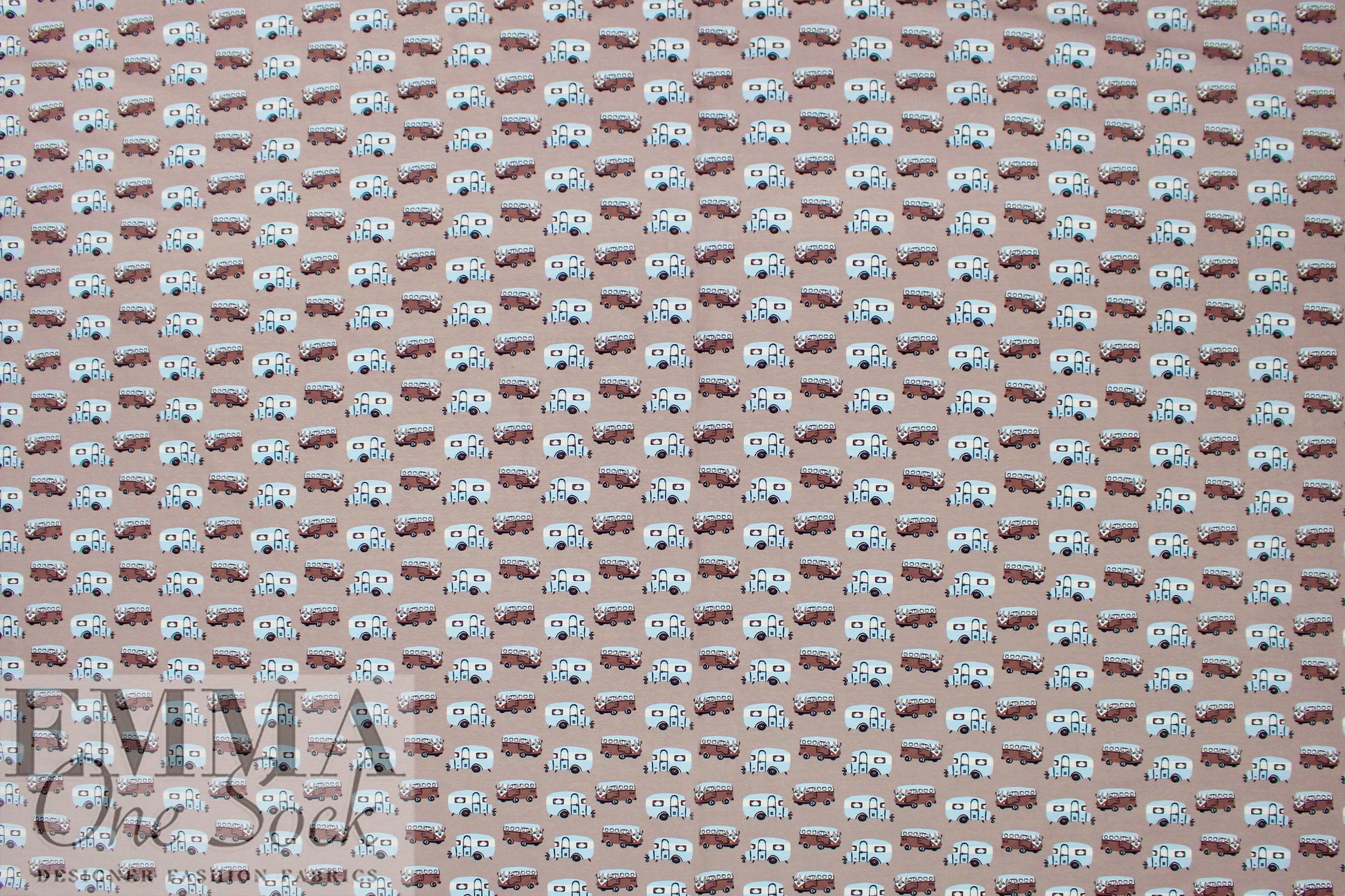 Dutch digital 'magic bus' cotton knit Oeko-Tex cert. 1.25 yd