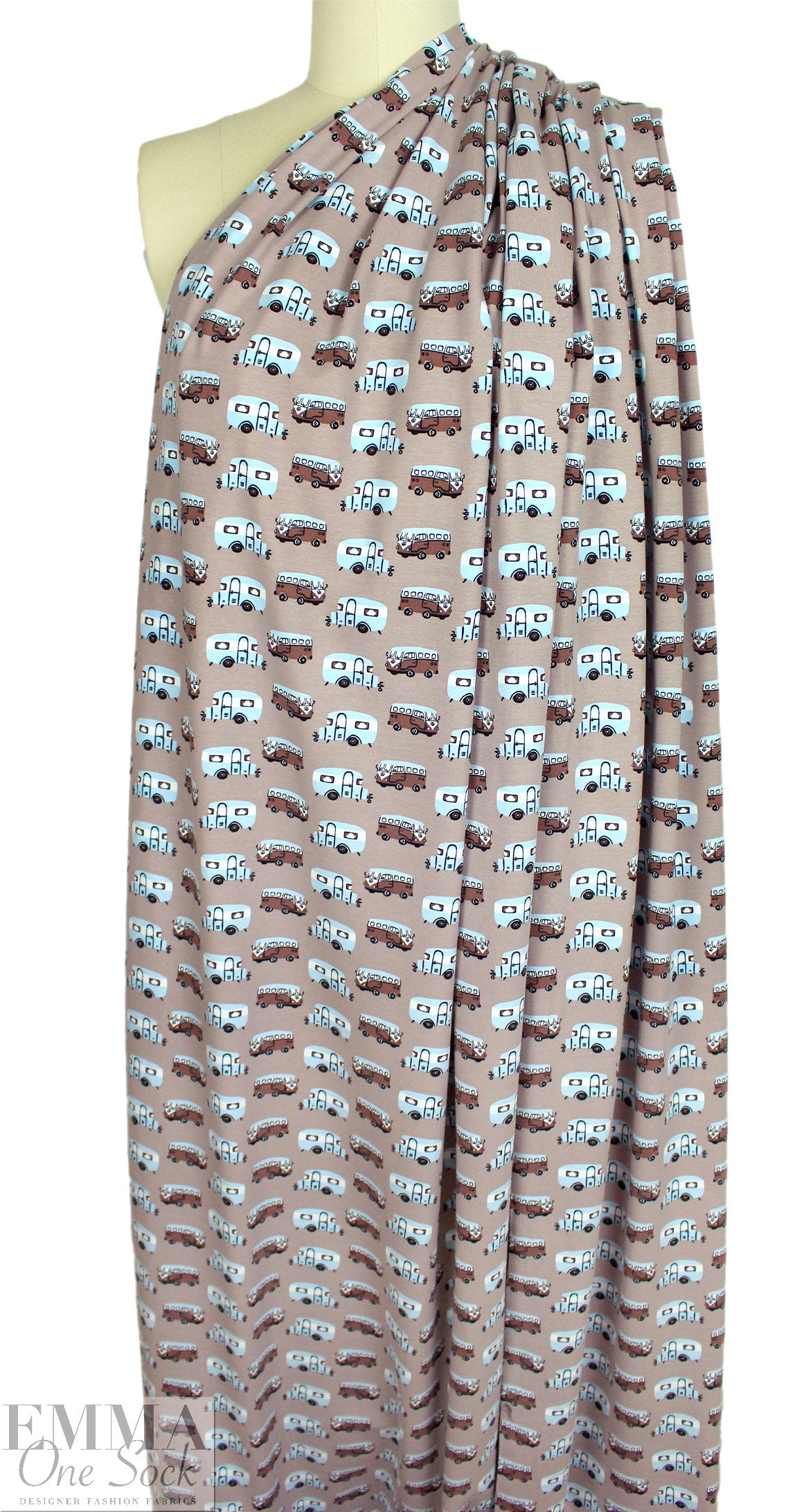 Dutch digital 'magic bus' cotton knit Oeko-Tex cert. 1.25 yd