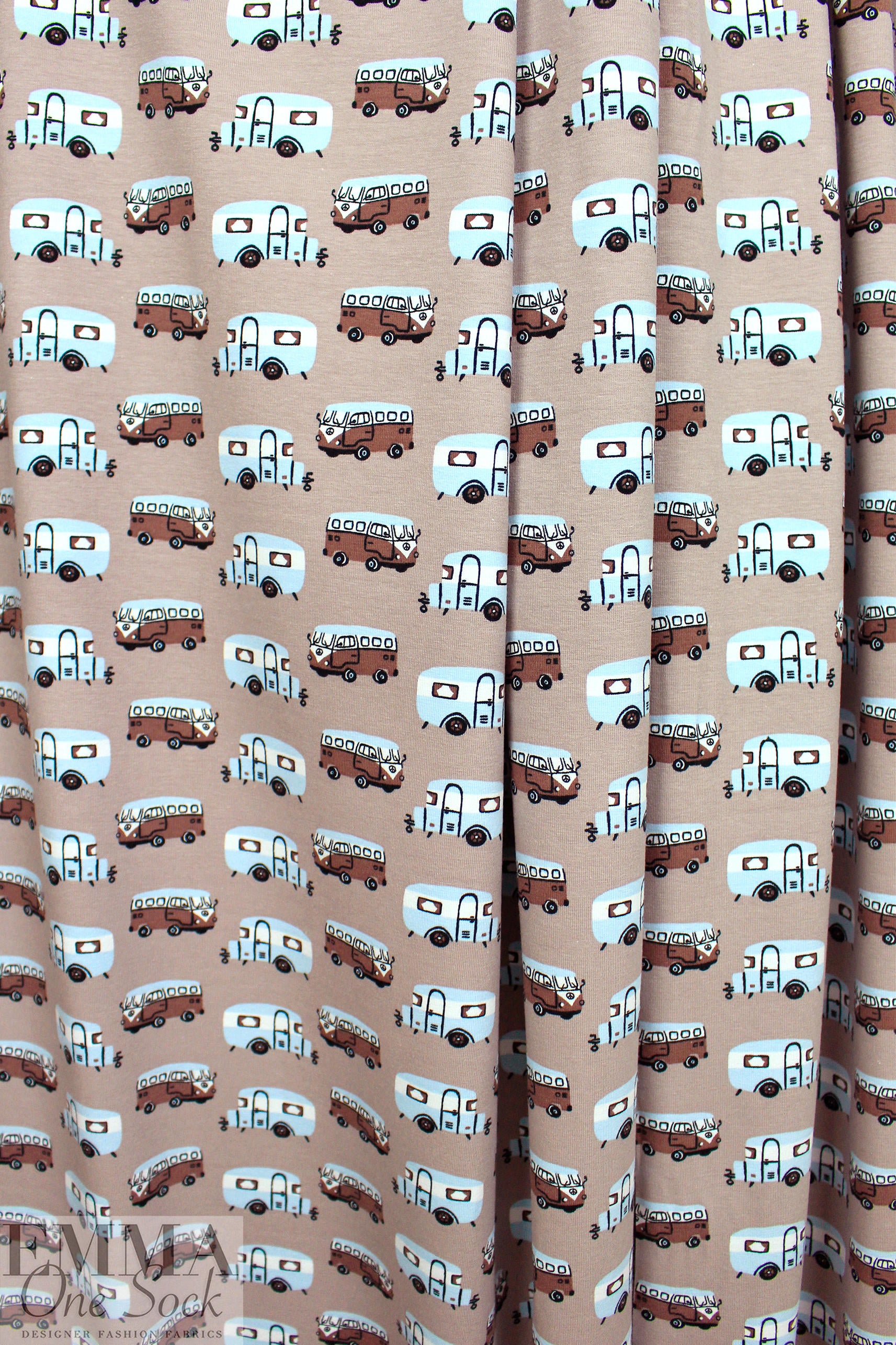 Dutch digital 'magic bus' cotton knit Oeko-Tex cert. 1.25 yd