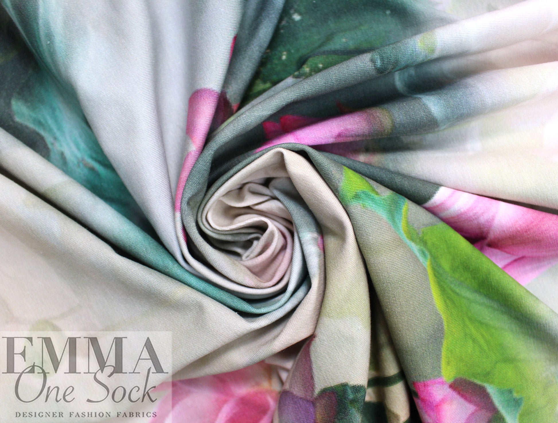Dutch digital 'misty lotus' knit Oeko-Tex certified panel  1.66 yds