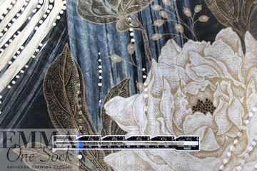 Dutch digital 'beads and blossoms' knit panel Oeko-Tex cert.  2.125 yds - 1 Panel