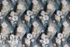 Dutch digital 'beads and blossoms' cotton knit Oeko-Tex cert.  1.25 yds