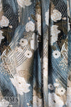 Dutch digital 'beads and blossoms' cotton knit Oeko-Tex cert.  1.25 yds