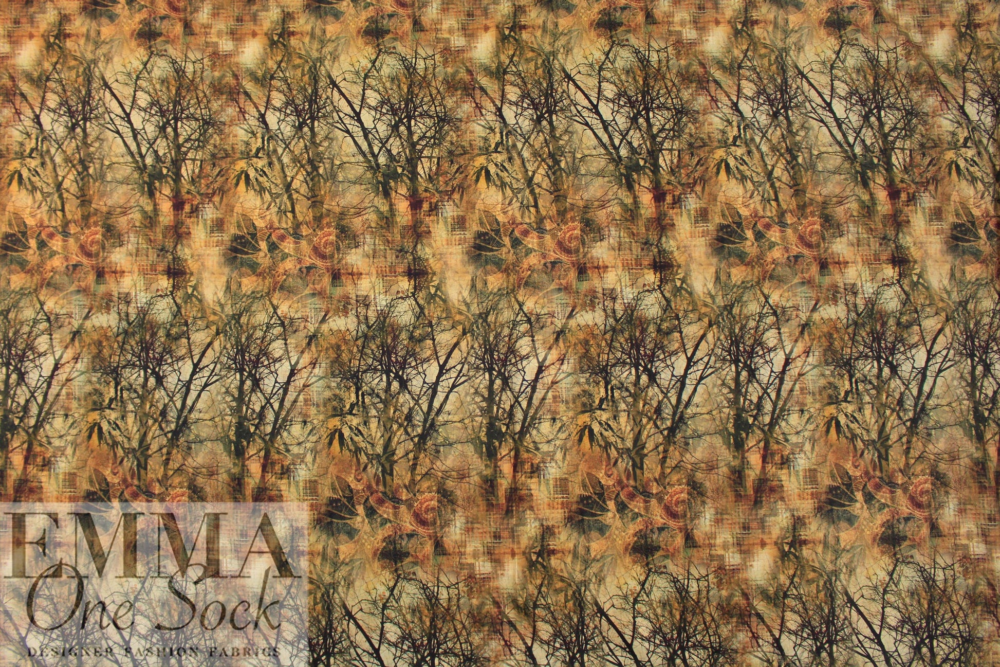 Dutch digital 'mirrored treetops' knit Oeko-Tex cert.  2 yds