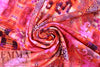 Dutch digital 'pink kaleidoscope' knit Oeko-Tex cert.  1.375 yd