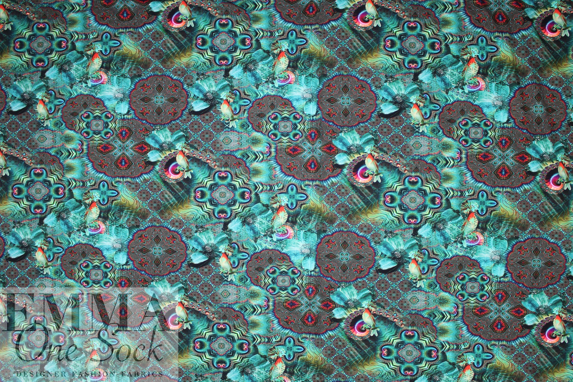 Dutch digital 'crown of the kaleidoscope' cotton knit Oeko-Tex cert. 1.5 yd