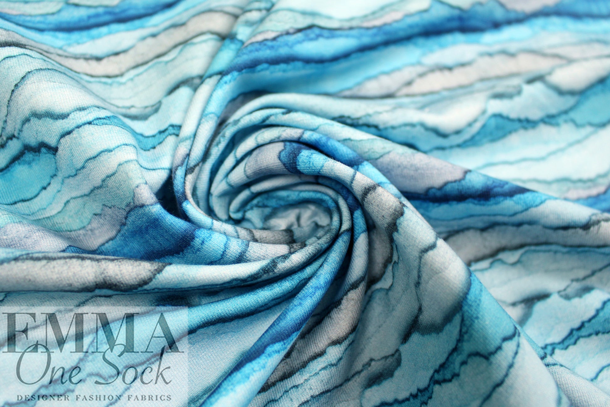 'infinite horizons' French terry knit - Oeko-Tex cert. .5 yds