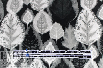 Dutch digital 'leaf photogram' cotton knit Oeko-Tex cert.  2 yd