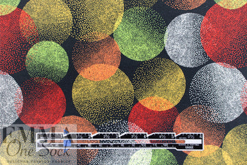 Dutch digital 'full moon' cotton knit Oeko-Tex cert. - crimson/dandelion .75 yds