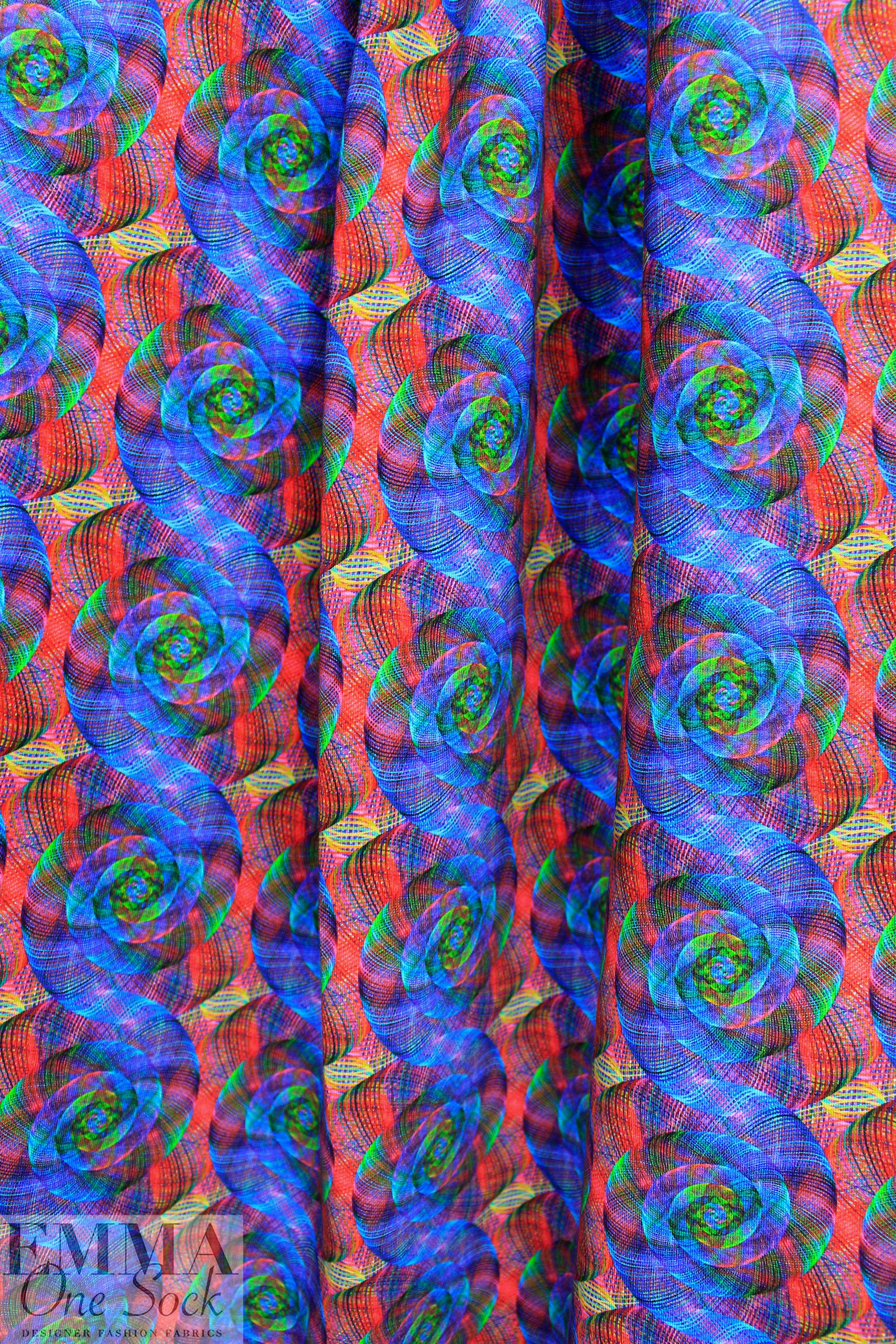 Dutch digital 'quantum spiral' knit Oeko-Tex cert.  1.66 yd