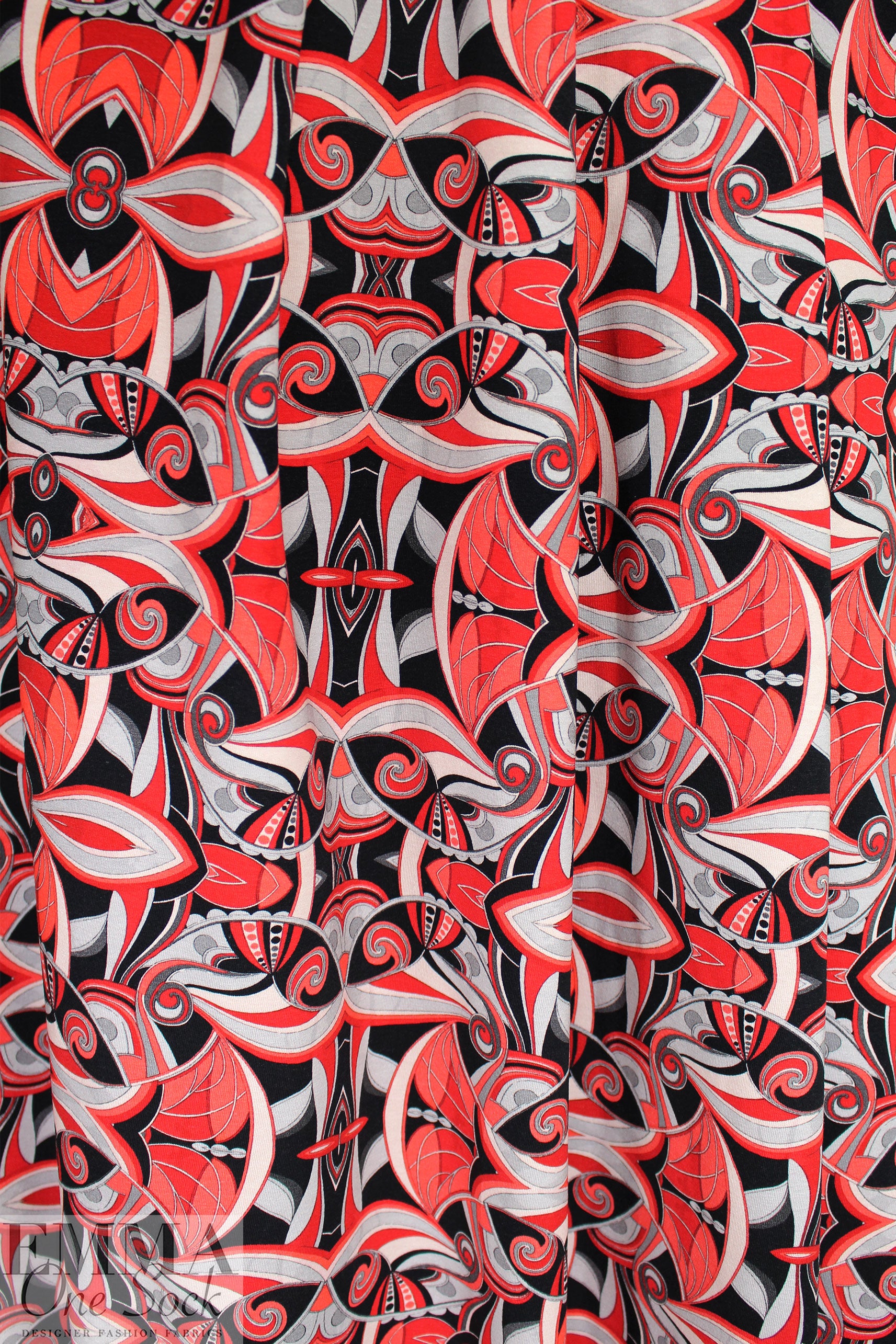 Dutch digital 'art deco kaleidoscope' cotton knit Oeko-Tex cert. 1.5 yd