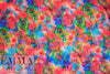 Dutch digital 'hibiscus and peacock' VISCOSE knit Oeko-Tex cert. .5 yds