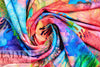 Dutch digital 'hibiscus and peacock' VISCOSE knit Oeko-Tex cert. 1.375 yds